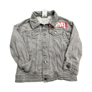 Marvel Denim Jacket Kids‎ 6 Gray Avengers Graphic Comic Book Trucker SP247657CM
